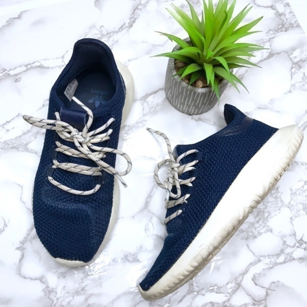 𝅺adidas Originals Tubular Boys Navy Knit Sneakers